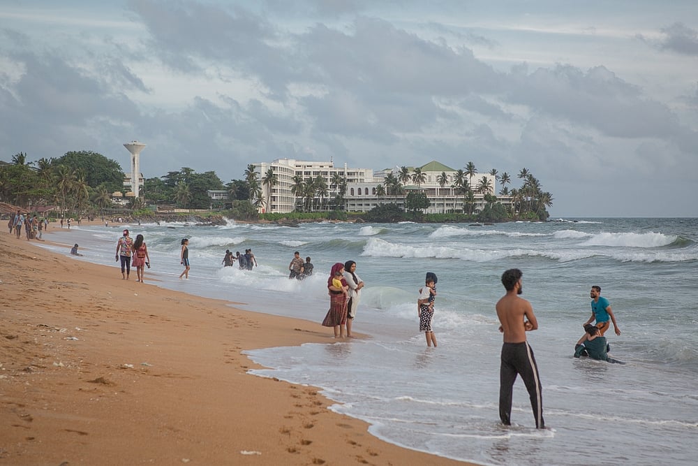 At Mount Lavinia Beach, popular among locals and international tourists 